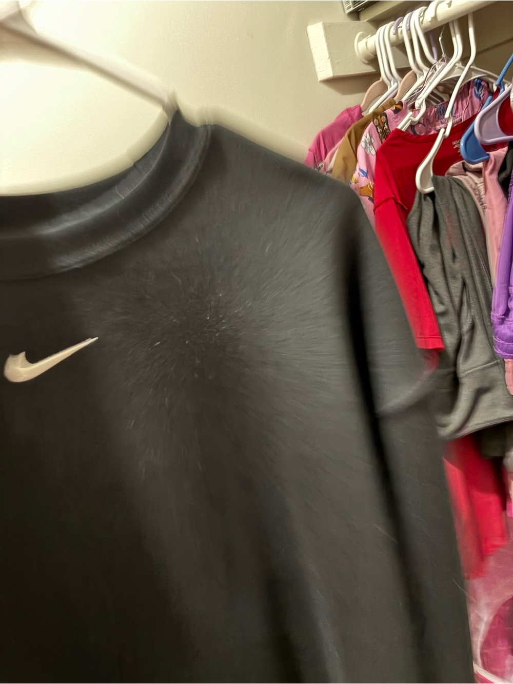 Nike Black Kids' Long-Sleeve Sweatshirt with White Swoosh